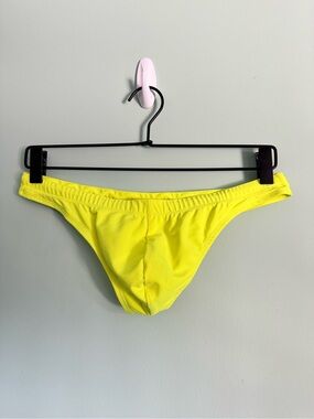 Men’s Coyote Classic Swim Thong in Lime (Neon Yellow) - Size Medium (31-32)